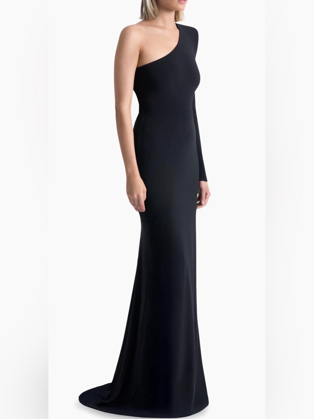 Zhivago One-Shoulder Black Evening Gown